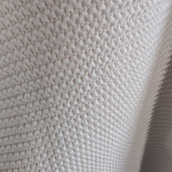 GAP for good Knit Textured Shawl-Collar Cardigan Vest White Cotton Large Cozy - Picture 9 of 11